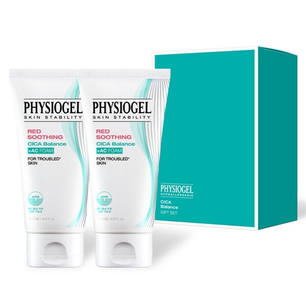 PHYSIOGEL Red Soothing Cica Balance Plus AC Foam Double Planning Set 120ml